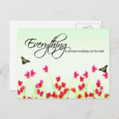 Red Floral - Alles läuft immer Postkarte (Vorne/Hinten)