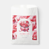 Red Floral Arch Baby Dusche Personalisiert Geschenktütchen (Vorderseite)