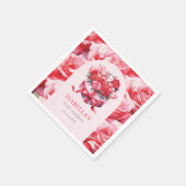 Red Floral Arch Baby Dusche Personalisiert Serviette (Ecke)
