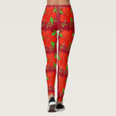 Red Floral Art Leggings (Rückseite)