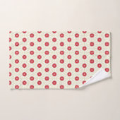 Red Floral Badhandtuch Set (Handtuch)