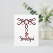 Red Floral "Beautiful Dragonfly Design Postkarte (Stehend Vorderseite)