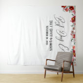 Red Floral Best Day Ever Foto Hintergrund Wandteppich (Beispiel (Horizontal))