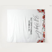 Red Floral Best Day Ever Foto Hintergrund Wandteppich (Vorderseite (Horizontal))