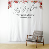 Red Floral Best Day Ever Foto Hintergrund Wandteppich (Beispiel)