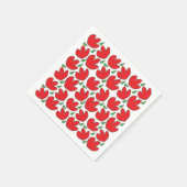 Red Floral Birthday Party Serviette (Ecke)