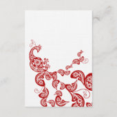 Red Floral Boho Peacock Eastern Chic Asiatische Ho Begleitkarte (Rückseite)