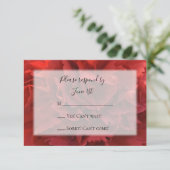 Red Floral Carnation Wedding RSVP Response Card (Stehend Vorderseite)