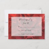 Red Floral Carnation Wedding RSVP Response Card Karte (Vorderseite)
