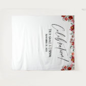 Red Floral Celebration! Hintergrund für Foto Wandteppich (Vorderseite (Horizontal))