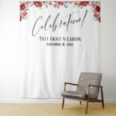 Red Floral Celebration! Hintergrund für Foto Wandteppich (Beispiel)