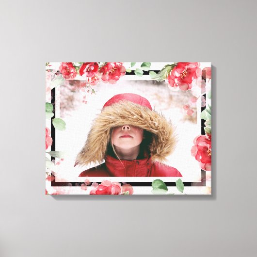 Red Floral Child Foto Leinwand (Vorderseite)