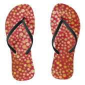Red Floral Chiyogami Pattern Badesandalen (Fußbett)