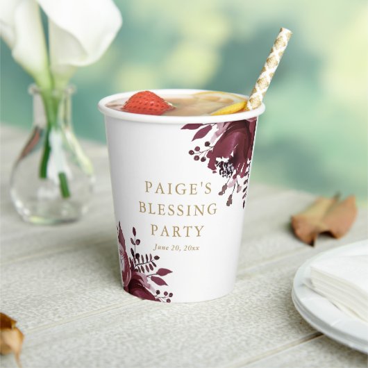 Red Floral Christlich Mother und Baby Segen Pappbecher (In Situ)