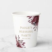 Red Floral Christlich Mother und Baby Segen Pappbecher (Rückseite)