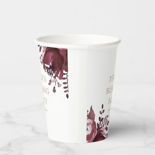 Red Floral Christlich Mother und Baby Segen Pappbecher (Rechts)