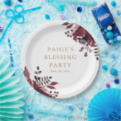 Red Floral Christlich Mother und Baby Segen Pappteller (Party)