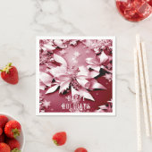 Red Floral Christmas Holiday Paper Napkin Serviette (Beispiel)