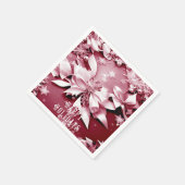 Red Floral Christmas Holiday Paper Napkin Serviette (Ecke)