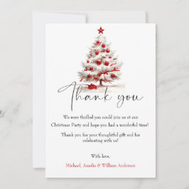 Red Floral Christmas Wreath – Elegant Holiday Dankeskarte