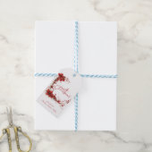 Red Floral Christmas Wreath Elegant Holiday Geschenkanhänger (Mit Garn)