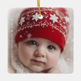 Red Floral Christmas Wreath – Elegant Holiday Keramikornament