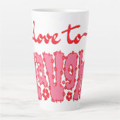 Red Floral Chunky Text Slogan With Name Milchtasse (Vorderseite)