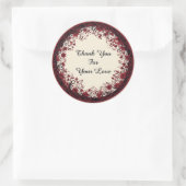 Red Floral Circular Frame Runder Aufkleber (Tasche)