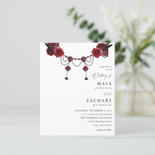 Red Floral & Crystal Wedding (Stehend Vorderseite)