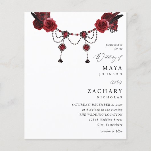 Red Floral & Crystal Wedding (Vorderseite)