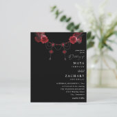 Red Floral & Crystal Wedding - Black (Stehend Vorderseite)