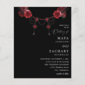Red Floral & Crystal Wedding - Black (Vorderseite)