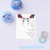 Red Floral & Crystal Wedding Flyer (Einzeln)