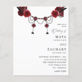 Red Floral & Crystal Wedding Flyer (Vorne)