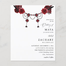 Red Floral & Crystal Wedding Flyer