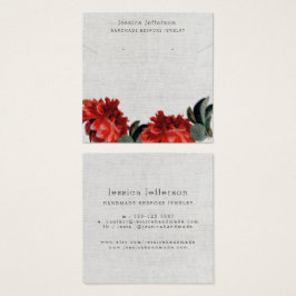 Red Floral Custom Square Jewelry Display Card
