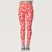 Red Floral Damask Leggings (Vorderseite)