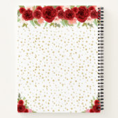 Red Floral Dark Skin Princess Gästebuch Notizblock (Rückseite)