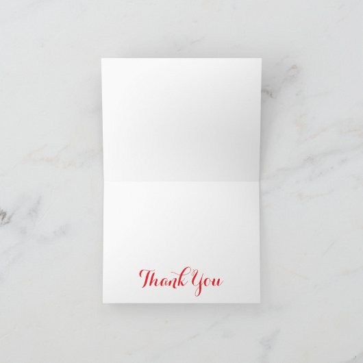 Red floral decoration dankeskarte (Innenseite)