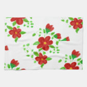 Red Floral Designer Küchentuch (Horizontal)