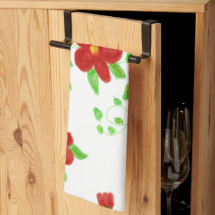Red Floral Designer Küchentuch