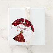 Red Floral Elegante Rose Butterfly Danke für Ihre Geschenkanhänger (Beispiel)