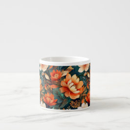 Red floral  espressotasse