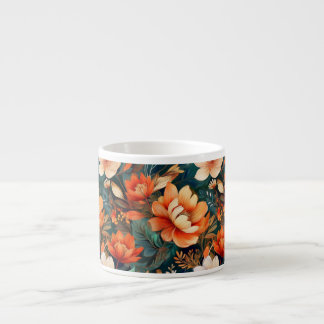 Red floral espressotasse