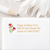 Red Floral Fiesta Address Labels (Insitu)