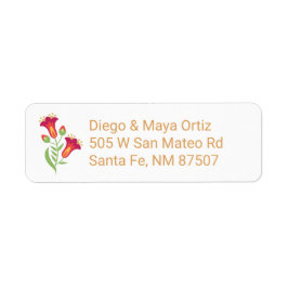 Red Floral Fiesta Address Labels