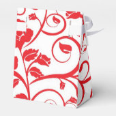 Red Floral Gefälligbox mit weißem Bow Geschenkschachtel (Rückseite)