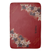 Red Floral Geometric Bath Mat Badematte (Vorderseite Vertikal)