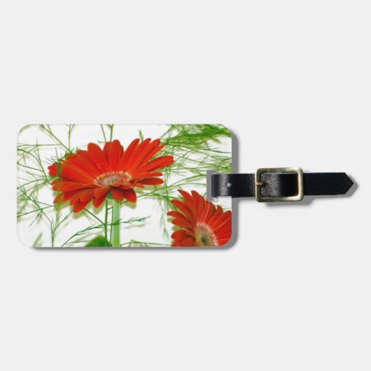 Red Floral Gepäckanhänger (Vorderseite horizontal)