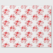 Red Floral Geschenkpapier (Flach)